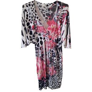 Mi Manchi Floral Low-Cut V-Neck Short Flutter Sleeve - Soft & Silky Material
